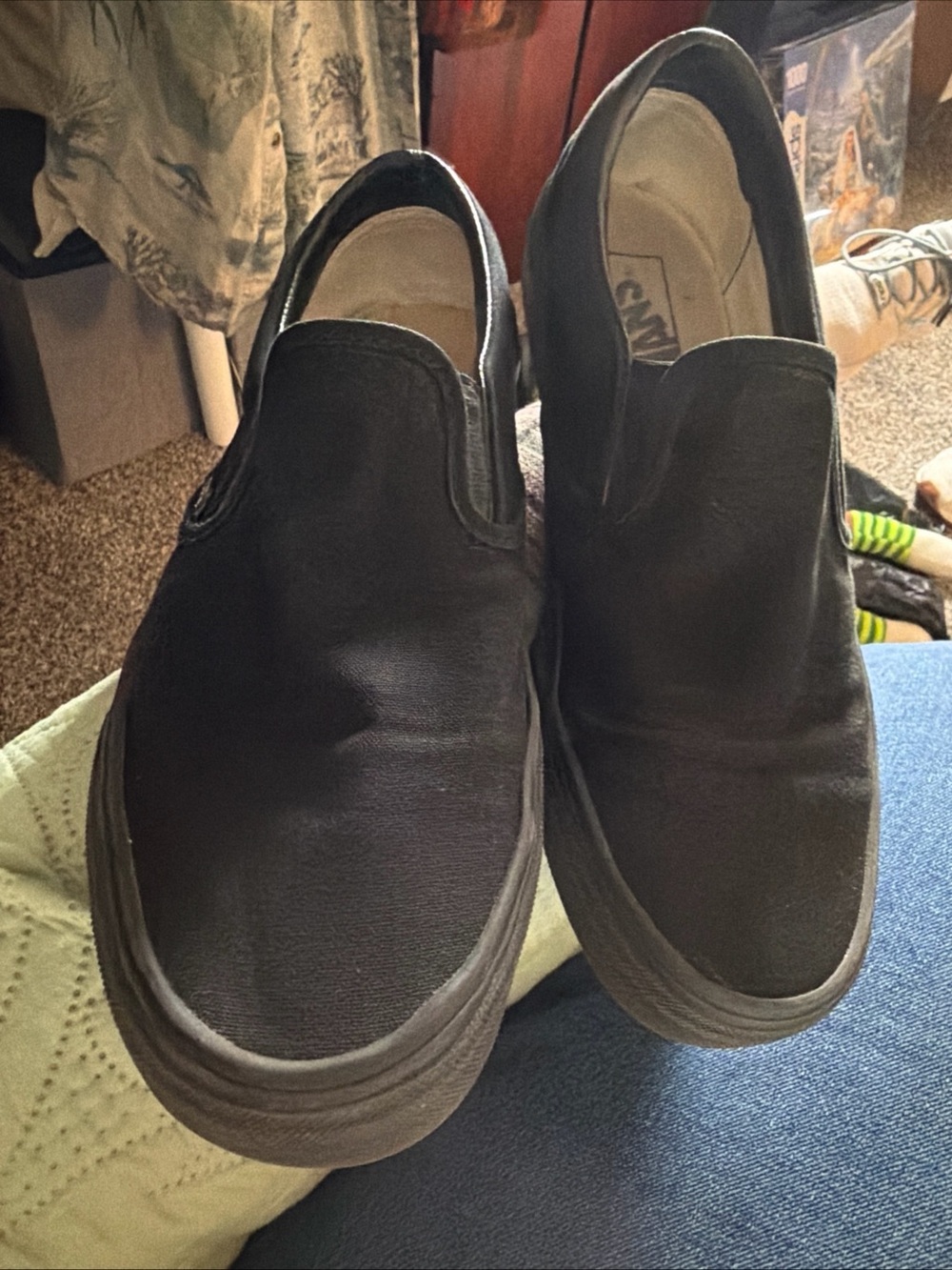 Vans Slip-On Canvas Loafers in Black